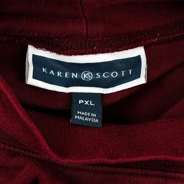 Karen Scott Burgundy Long-Sleeved Mock-Neck Top women's PXL