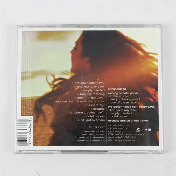 Hotel Paper By Michelle Branch (CD, 2003, Maverick Recording Co, Folk Rock)