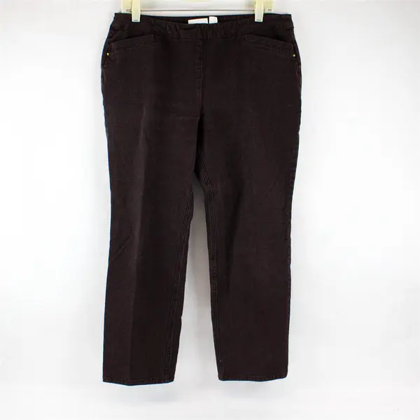 So Slimming by Chico's Dark Brown Straight-Leg Pants Women's Size 2 Short
