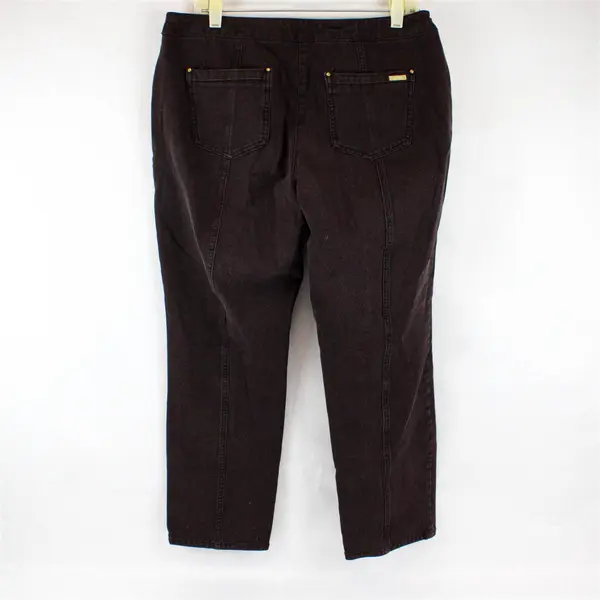 So Slimming by Chico's Dark Brown Straight-Leg Pants Women's Size 2 Short