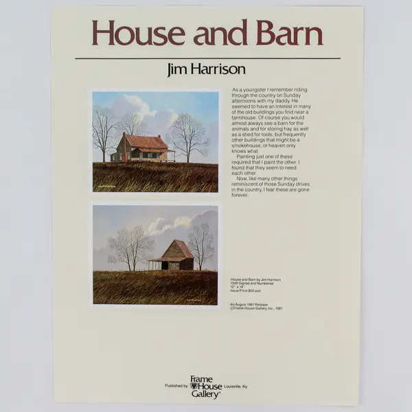1981 Jim Harrison House And Barn Numbered & Signed Prints  354/1500