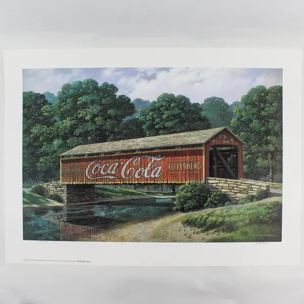 1995 Jim Harrison Summer Coca-Cola Bridge Signed Numbered Print COA