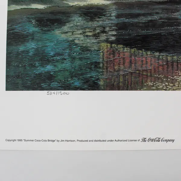 1995 Jim Harrison Summer Coca-Cola Bridge Signed Numbered Print COA