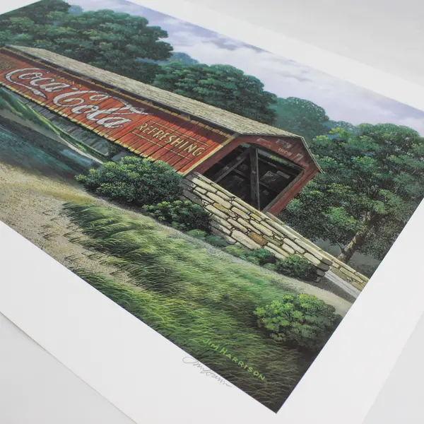 1995 Jim Harrison Summer Coca-Cola Bridge Signed Numbered Print COA