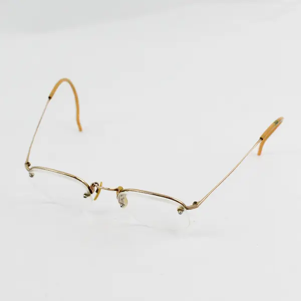 Antique C.O.C.  1940s Rimless 12K Gold Filled Eyeglasses Case Display Only
