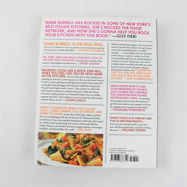 Food Network Cook Like a Rock Star Anne Burrell Suzanne Lenzer 2011 1st Ed HC DJ