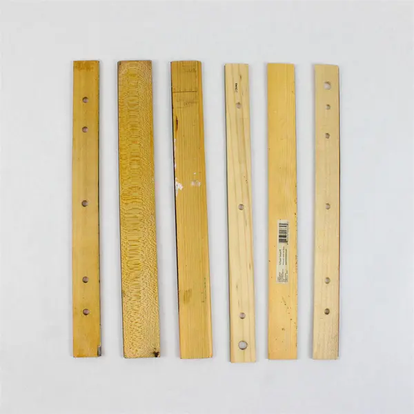 Lot of Six Wooden Twelve-Inch Rulers Used but Good Condition