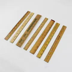 Lot of Seven Flawed but Usable Twelve-Inch Wooden Rulers