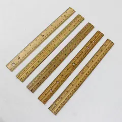 Lot of 5 Wooden 12-Inch Rulers - Good Condition