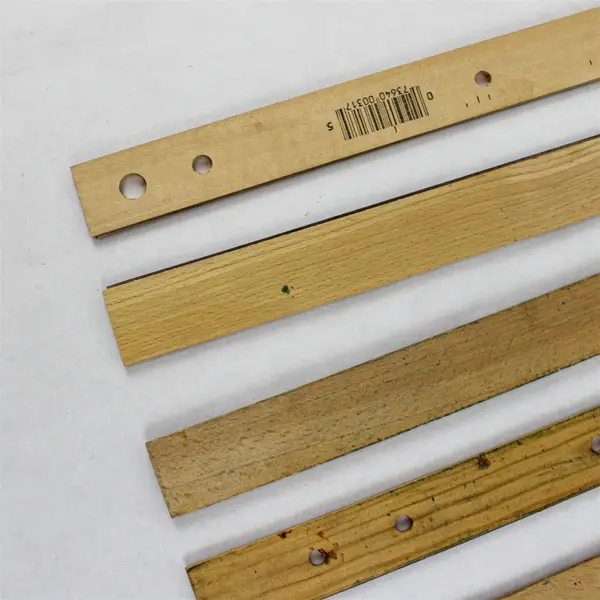 Lot of 5 Wooden 12-Inch Rulers - Good Condition
