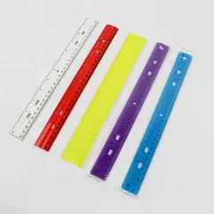 Lot of 5 Plastic 12-Inch Rulers - Good Condition