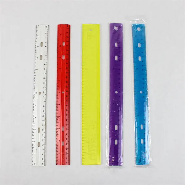 Lot of 5 Plastic 12-Inch Rulers - Good Condition
