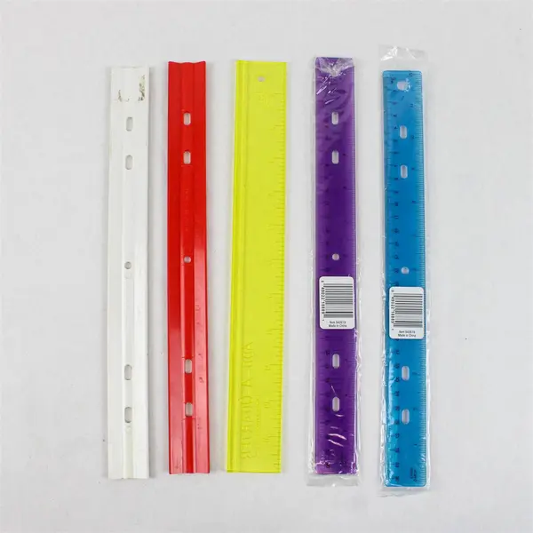 Lot of 5 Plastic 12-Inch Rulers - Good Condition