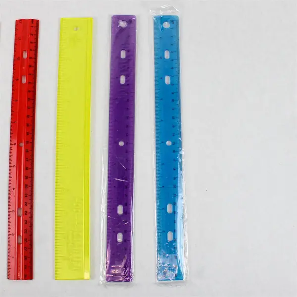 Lot of 5 Plastic 12-Inch Rulers - Good Condition