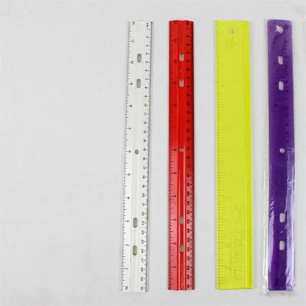 Lot of 5 Plastic 12-Inch Rulers - Good Condition