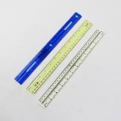 Lot of Three Plastic Twelve-Inch Rulers- Various Brands Good Condition