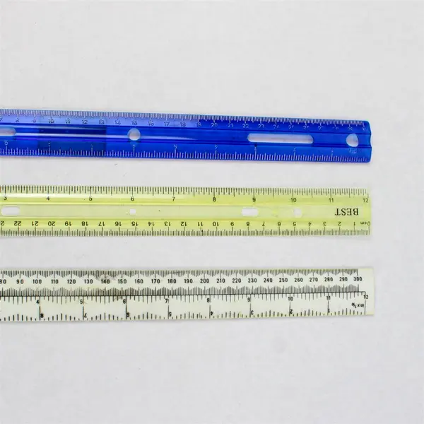 Lot of Three Plastic Twelve-Inch Rulers- Various Brands Good Condition