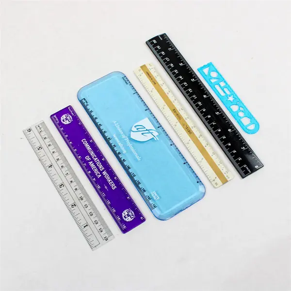 Mixed Lot of Six Plastic Rulers: 8, 6, and 3 inches