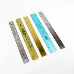 Lot of 5 Twelve-Inch Metal Rulers