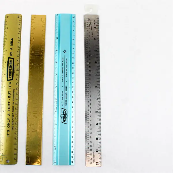 Lot of 5 Twelve-Inch Metal Rulers