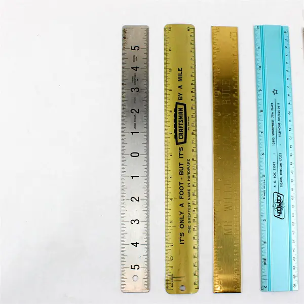 Lot of 5 Twelve-Inch Metal Rulers