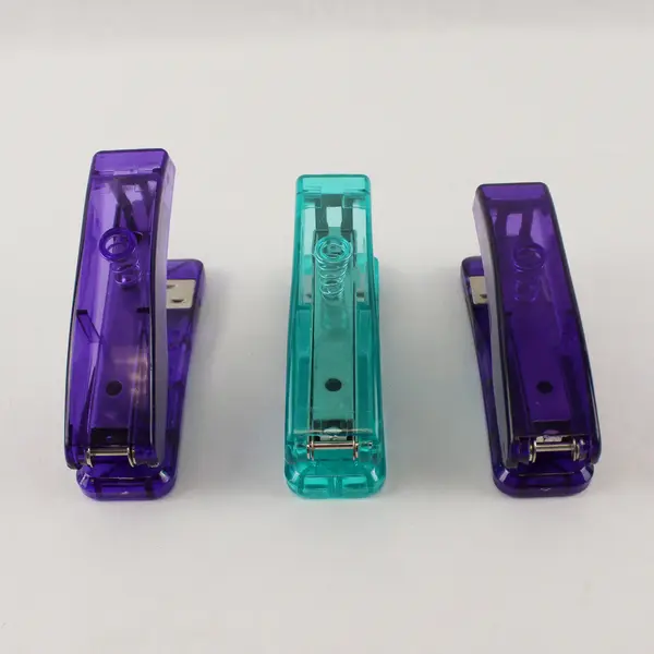 Lot of Three Small Unbranded Staplers - 2 Purple, 1 Turquoise Staples Included