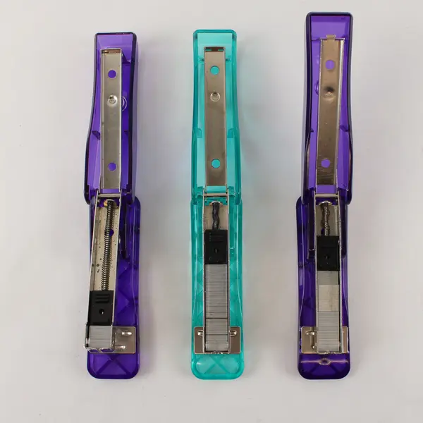 Lot of Three Small Unbranded Staplers - 2 Purple, 1 Turquoise Staples Included