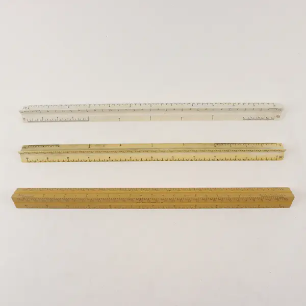 Lot of Three Architect Triangular Scale Rulers Drafting Model Making Fullerton