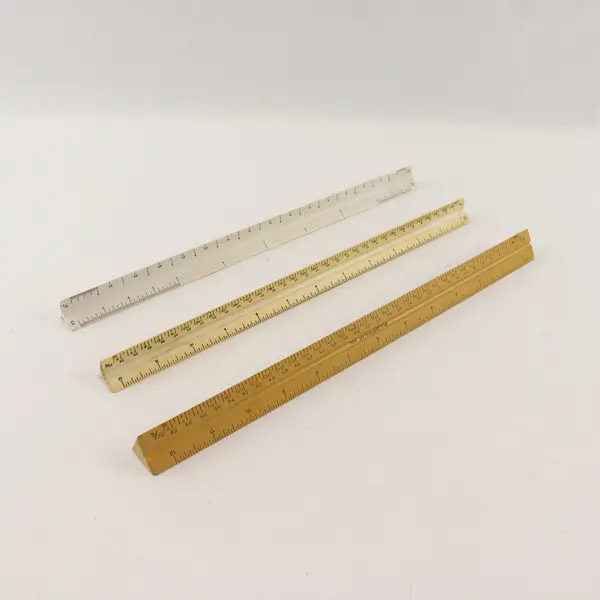 Lot of Three Architect Triangular Scale Rulers Drafting Model Making Fullerton