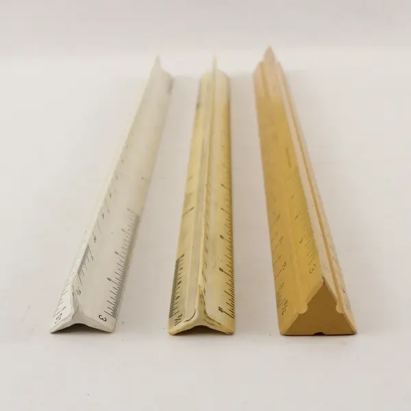 Lot of Three Architect Triangular Scale Rulers Drafting Model Making Fullerton