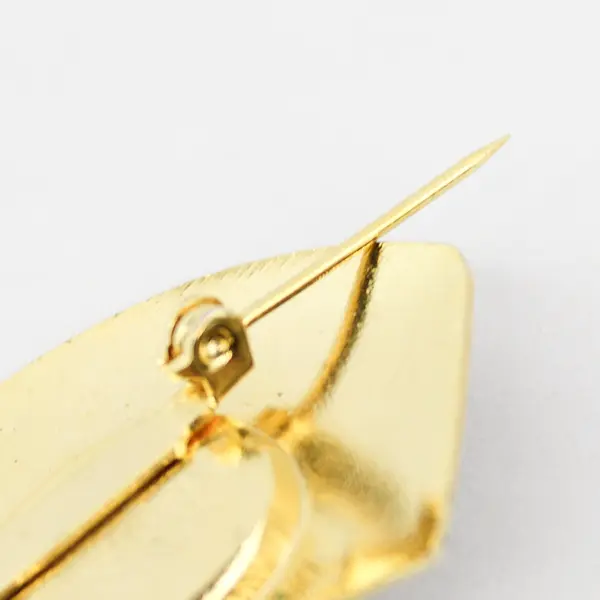 Mona So Black Cabochon Black Enamel Gold-Tone Brooch