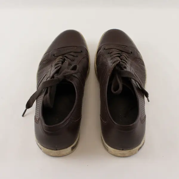 Kenneth Cole Men's Brown Perforated Leather Casual Sneakers - Preowned