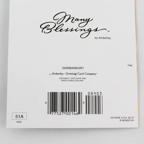 1998 VTG Amberley Many Blessings Congrats on Baby Card Unused