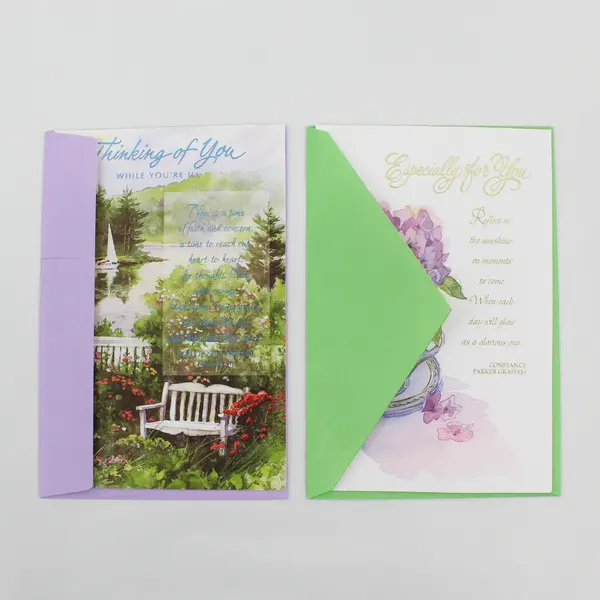 Lot of 2 Paramount Get Well Greeting Cards Unused