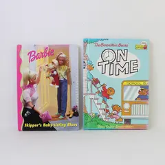 Lot 2 Hardcover Barbie Skipper's Baby-sitting Blues Berenstain Bears On Time