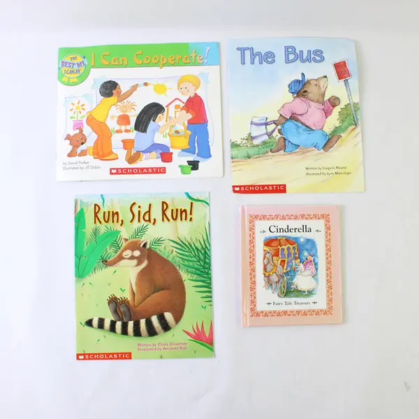 Lot of 4 Children's Books Cinderella Run Sid The Bus I Can Cooperate