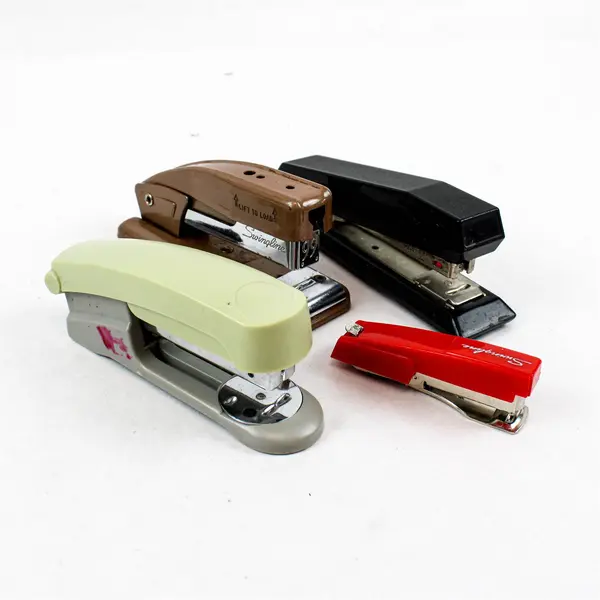 Mixed Lot of 4 Vintage Staplers Swingline Red Tot 50 Mini Black Tan Green
