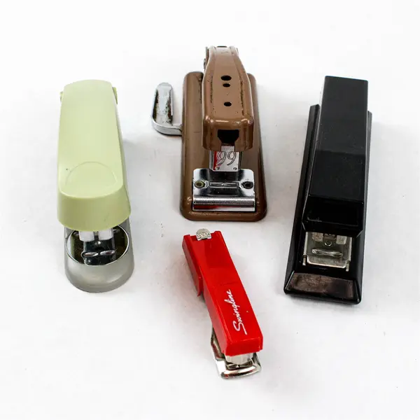 Mixed Lot of 4 Vintage Staplers Swingline Red Tot 50 Mini Black Tan Green