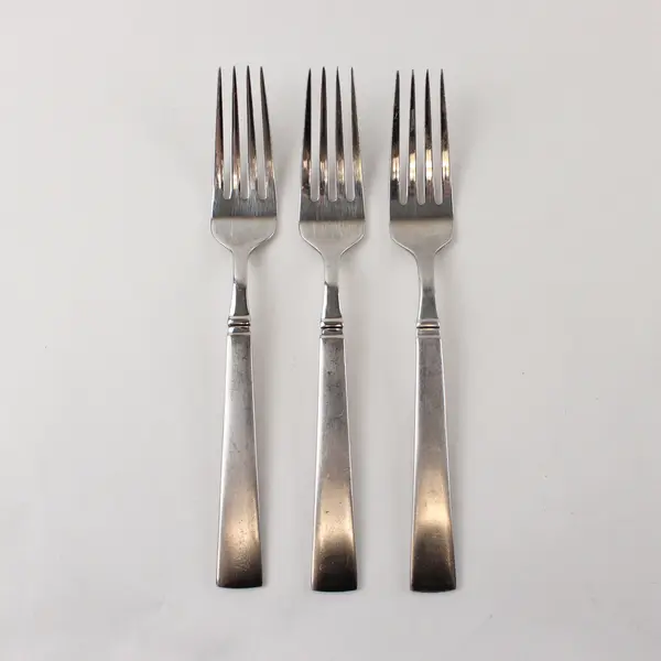 Three Stainless Satin Balance Dinner Forks by Towle
