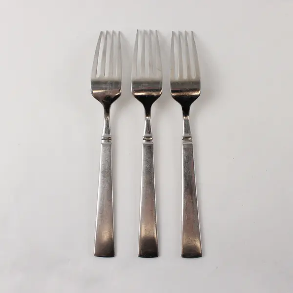 Three Stainless Satin Balance Dinner Forks by Towle