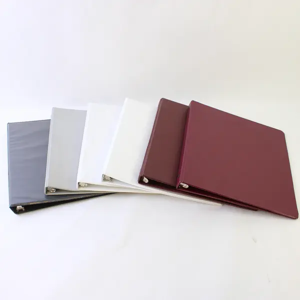 Lot of 6 Used 3-Ring Binders 3/4in Mixed Colors Black White Gray Burgundy
