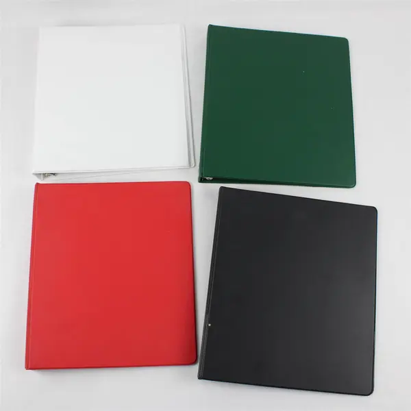 Lot of 4 White Black Red & Green 3-Ring Binders 1" School Office Supplies
