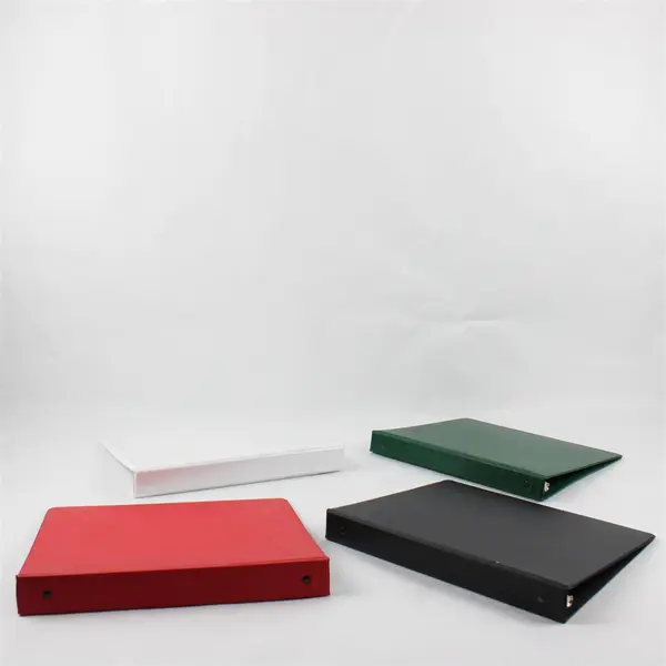 Lot of 4 White Black Red & Green 3-Ring Binders 1" School Office Supplies