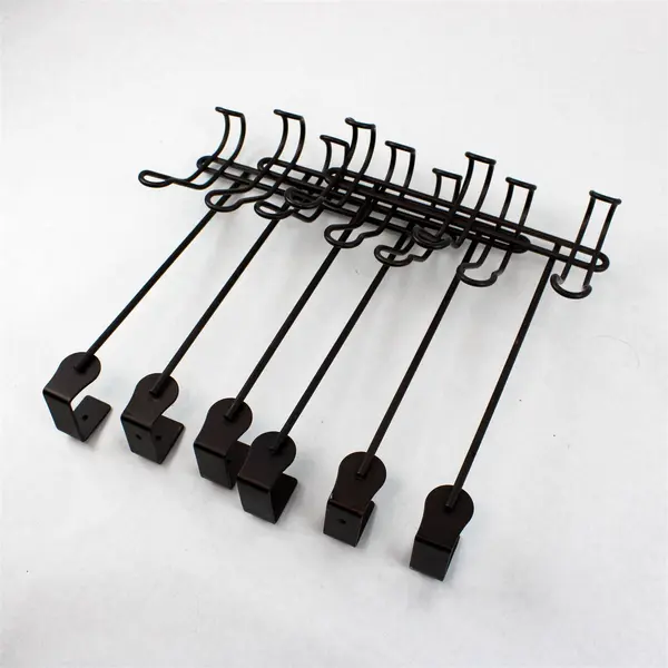 Lot of 3 Brown Over-the-Door Wire Coat & Towel Hangers