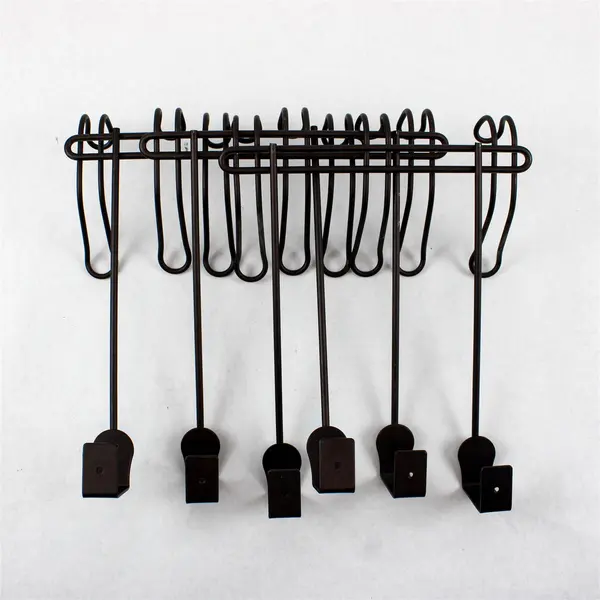 Lot of 3 Brown Over-the-Door Wire Coat & Towel Hangers