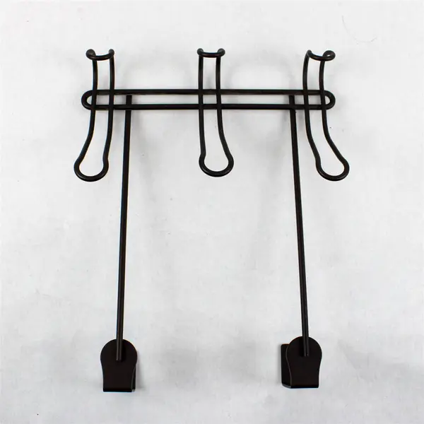 Lot of 3 Brown Over-the-Door Wire Coat & Towel Hangers