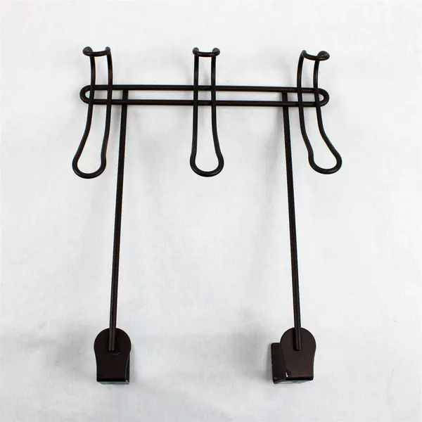 Lot of 3 Brown Over-the-Door Wire Coat & Towel Hangers