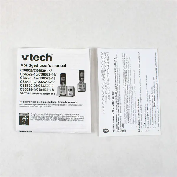 VTech CS6529 Cordless Phone Answering System w Handset Power Cord