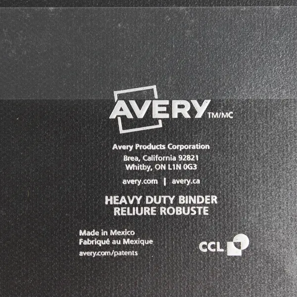 Lot of 2 Avery Black 3-Ring Binders 1-1/2" School Office Supplies