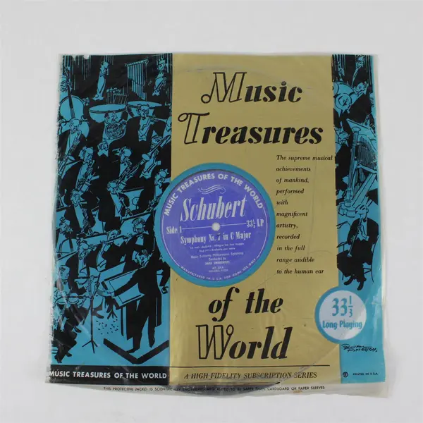 Music Treasures of the World Schubert Symphony No. 7 12" Vinyl LP